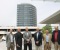 Drive members in front of Toyota Global Headquarters in Toyota City Japan
